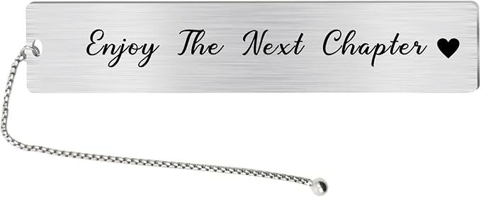 Jzxwan Enjoy The Next Chapter Inspirational Gifts - Graduation Bookmark for Him Her Students Boys Girls, Retirement Present for Co-Worker Staff, New Journey Gift Ideas for Reading Lover