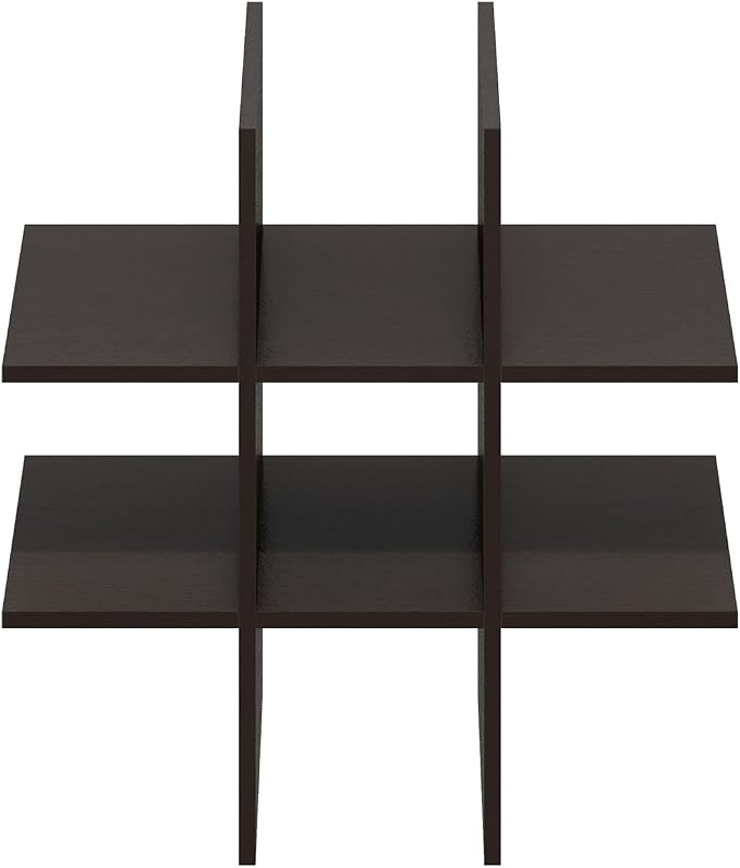 Furinno Cubicle Cube Insert, 9-Compartment Cube Organizer, 13.3W x 13.4H Insert Shelf for Extra Thick Series, for Organizers and Storage, Black Dark Oak (Does not fit IKEA Kallax Shelving)
