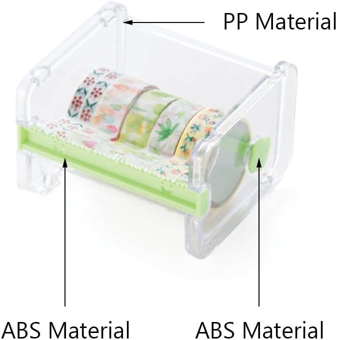 Tape Dispenser Cutter, Visible Packaging Roll Tape Holder Organizer for Home Office School (Yellow)