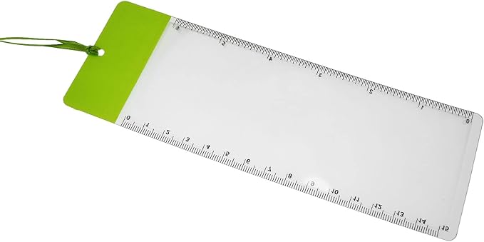 Magnifier Bookmark 2PCS Green Magnifying Fresnel Lens Bookmarks with 6Inch Ruler