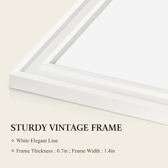 4 THOUGHT Dry Erase Board, 36 x 24 in Magnetic Whiteboard Wood Frame Wall-Mounted White Board Decorative Planner Notice Board for School, Office, Home, 8 Magnets 4 Markers 1 Eraser, White