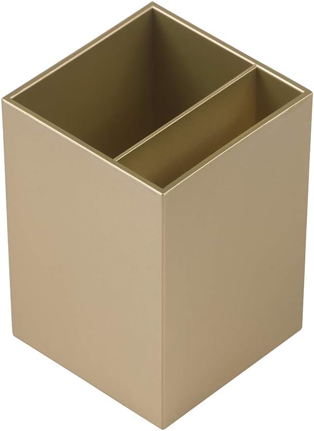 JAM PAPER Plastic Pen Holder - Gold - Desktop Pencil Cup Sold Individually