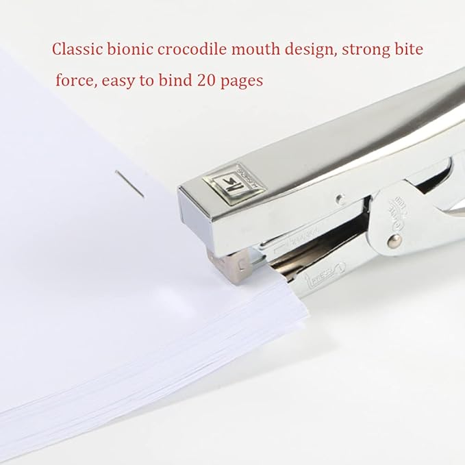 Creative Stapler Plier Stapler Heavy Duty Office Stapler Hand Held 20-Sheet for Desktop Office Work Student Teacher Large Capacity No Jam Stapler for Gifts Stapler (Color : Black, Size : 10