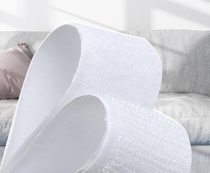 Hook and Loop Adhesive Tape,White 8-Meter Back Adhesive Magic Tape with Mother Buckle,Suitable for Home and Office,Sturdy and Durable