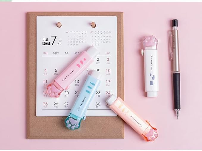 1Pc Student Rubber Rubbing Eraser Retractable,School Supplies and Reward Push-Pull Cat Paw Cute Eraser School Pencil Eraser Pencil Eraser,Standard Pencil Erasers,Erasers Random Color