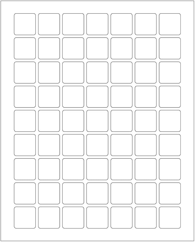ChromaLabel 1 x 1 Inch Printable Labels, White Custom Stickers, Printable Sticker Paper, Permanent Adhesive Label Sheets - 63 Label Sticker per Sheet