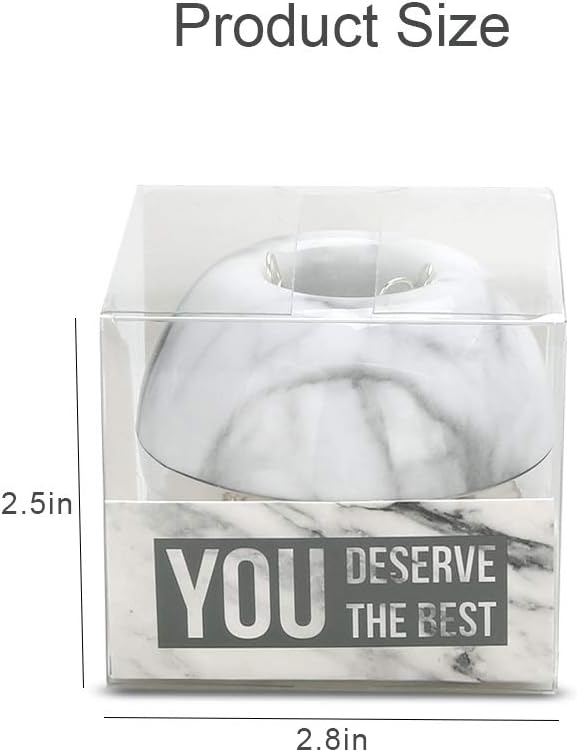 MultiBey NE-Clip-Marble-Round Paper Clips in Elegant Magnetic Marble White Clip Holder, 28mm, Gold, 100 Clips Per Box