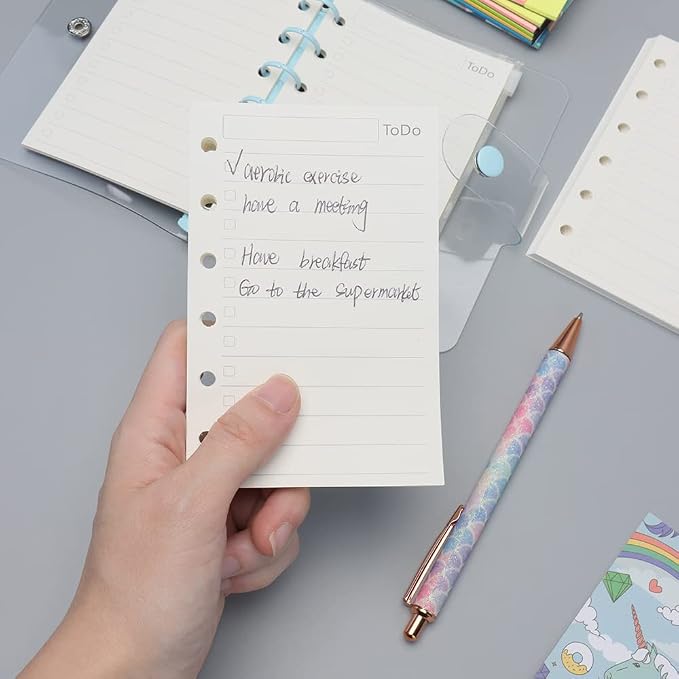 A7 To Do List Refill Paper 3 Pack Binder Inserts 6-Hole Punched Filler Paper Planner Refills, 135 Sheets/270 Pages Refillable Planner Binder Paper for A7 Planner Inserts (A7, To Do List)