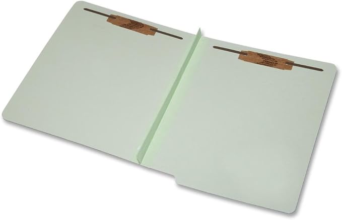 SKILCRAFT 7530-01-590-7105 Two-Part End Tab Classification Folder, 2-Inch Expansion, Letter Size, Light Green (Box of 25)