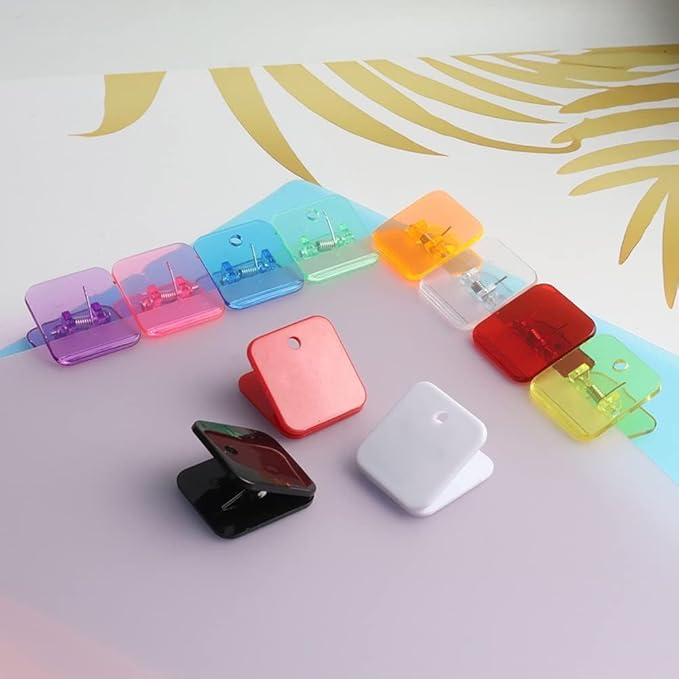 GANPUB 20Pcs White Plastic Chip Bag Clips Sealing Food Clips Snack Bag Clips Photo Clips Binder Clips Paper Clamps Hinge Clips Tape Adhesives and Fasteners