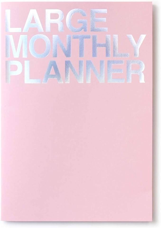JSTORY Large Monthly Planner Lays Flat Undated Year Round Flexible Cover Goal/Time Organizer Thick Paper Eco Friendly Customizable Stitch Bound A4 16 Months 18 Sheets Pink