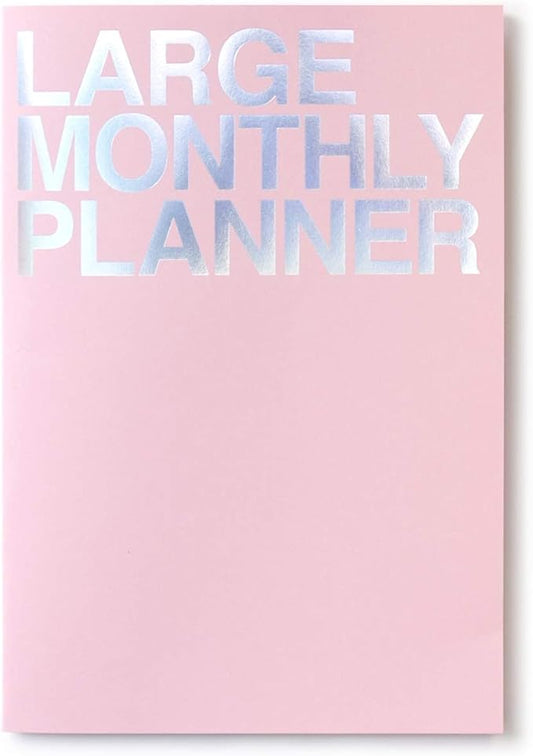 JSTORY Large Monthly Planner Lays Flat Undated Year Round Flexible Cover Goal/Time Organizer Thick Paper Eco Friendly Customizable Stitch Bound A4 16 Months 18 Sheets Pink