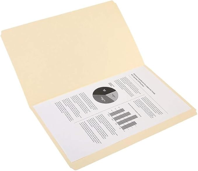 Staples File Folders, Straight‑Cut, Legal Size, Manila, Durable Paper Stock, 100/Box
