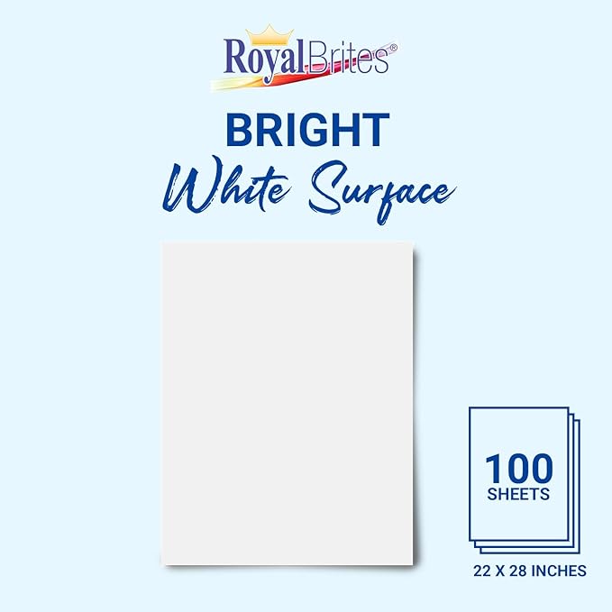 White Poster Board, Premium 2-Sided 22x28 for School Projects, Arts & Crafts, Water & Fade Resistant Posterboard for Signs & Presentations, Large Posterboard 22x28”, 100 Count