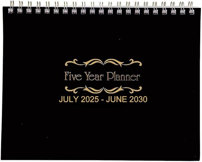 Ritadeshop 5 Year Calendar Planner (Black, 11 * 8.5" July 2025-June 2030)