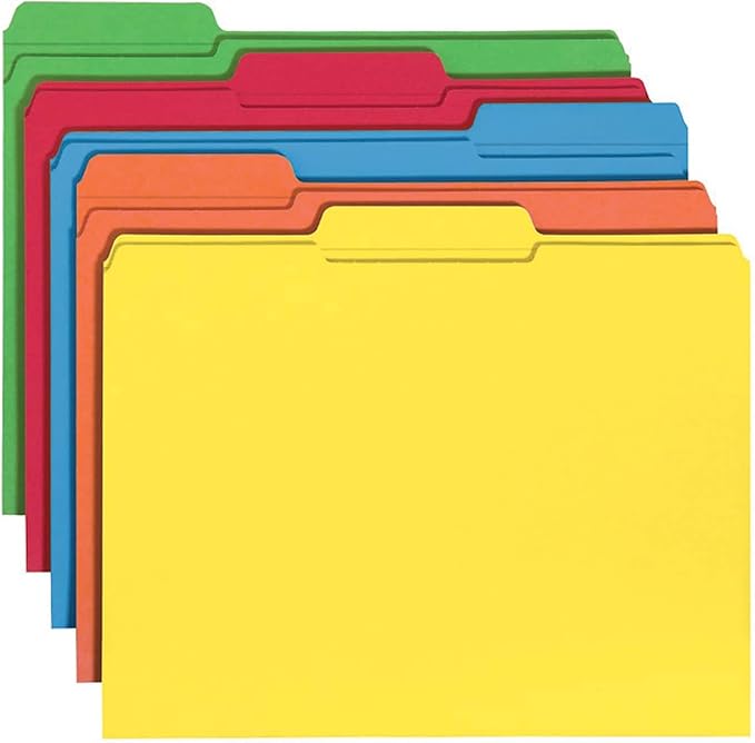 SMD11993 - Smead 11993 Assortment Colored File Folders with Reinforced Tab by Smead