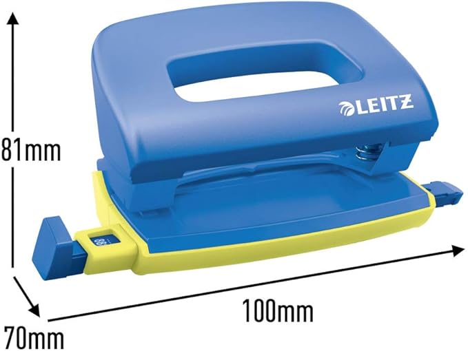 Leitz Mini Stapler & Hole Punch Set, Staple or Punch up to 10 Sheets, Includes Staples, Urban Chic Range, Blue, 55996032