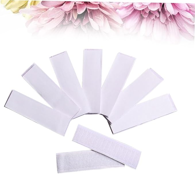 Self-Adhesive Tape 10 Pack Hook Loop Adhesive Strips Table Skirt Mounting Tape for Smooth Surfaces