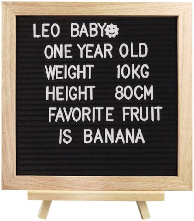 Felt Letter Message Board 340 Letters,Letter Board Sign with Stand, 10X10 Inch for Baby & Pregnancy Announcement Sign,for Party Home Decor