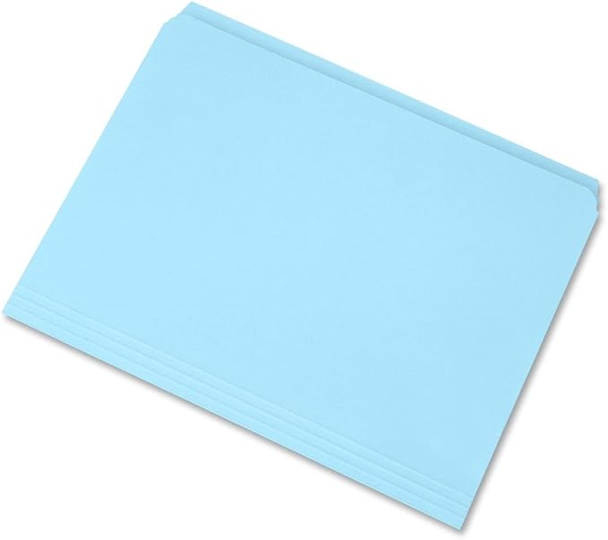 Skilcraft 7530-01-364-9502 Straight Cut Stained File Folder, Letter Size, Blue (Box of 100)