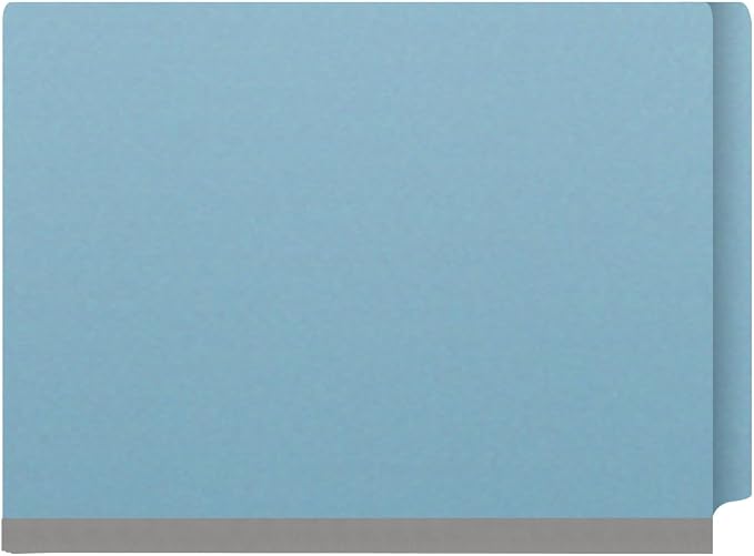 25 Pt. Pressboard Classification Folders, Full Cut End Tab, Letter Size, 2 Dividers, Light Blue (Box of 10)