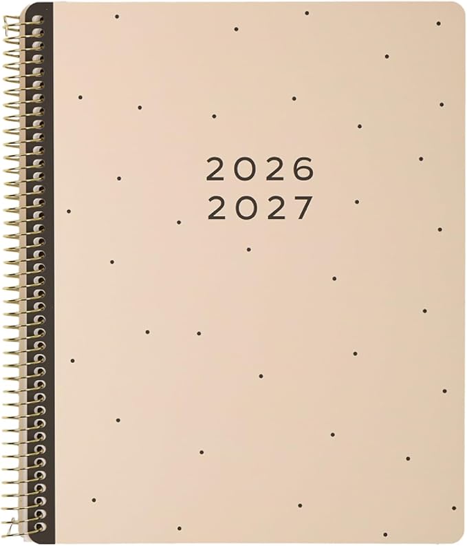 GO BIG Large-Print Planner April 2026–June 2027, 15-Month Twin-Loop-Bound Agenda Planner, Big Size, 8.5" x 11", Easy-to-Read Large Dashboard Layout, Minimalist Dot Cover