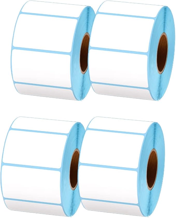 4 Roll Direct Thermal Shipping Labels, Width 50Mm Height 30Mm-80Mm Thermal Address Label Package Label for Thermal Printer,50×30mm×1000