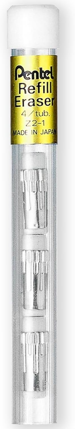 Pentel 120 Series Automatic Mechanical Pencil A315 + 12 HB Refill Leads + Tube of Eraser Refills - In Pillow Packaging - 0.5mm - Violet