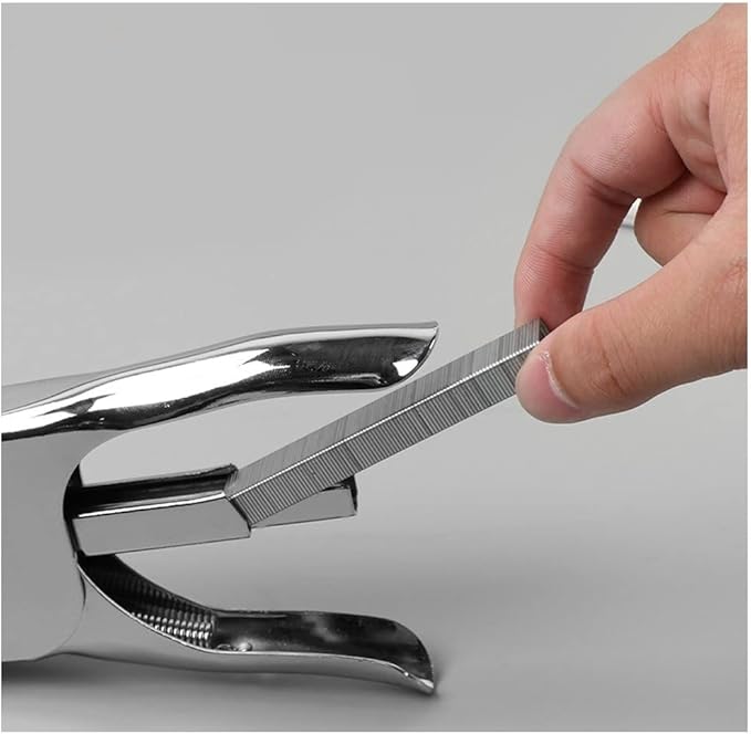 Desk Stapler Office Stapler Hand-held Stapler Metal Stapler Small Labor-Saving Stapler Office Desktop Accessories 40 Pages of Silver School Supplies (Color : Silver)