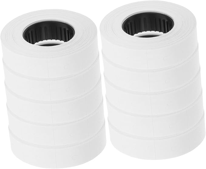 TEHAUX 10rolls Pricemarker Labels Paper Roll Replacement Paper Efficient Package Marking for Supermarkets Retail Stores