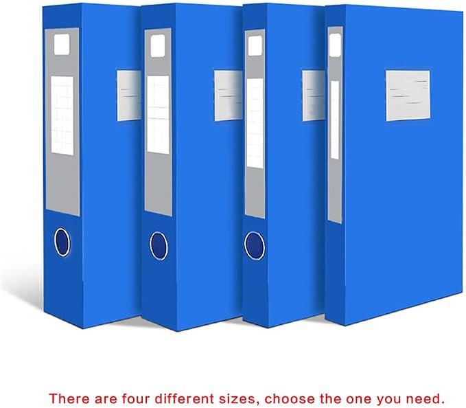 A4 Storage File Boxes Plastic Archives Cases with Lid, File Folder Organizer Document Storage Filing Box for office,5.5cm,Blue