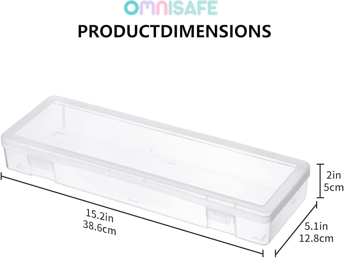 6 Pack Large Plastic Hobby Art Craft Organizer,Clear Plastic Storage Containers with Latching Lid, for Pencil Box, Lego, Crayon