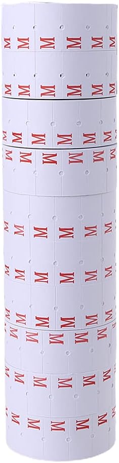 10 Label Rolls 22mm X 12mm for Pricing White for W/Double Red Lines Pricing Tags