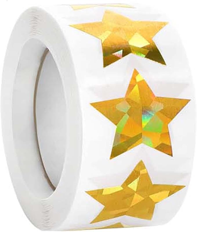 1000pcs Small Gold Star Stickers 1" Diameter for Reward, Arts Home Supplies Planner (Gold C 1000pcs)