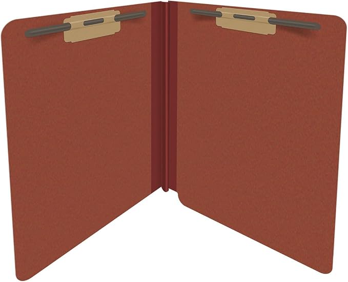 25 Pt. Pressboard Classification Folders, Full Cut End Tab, Letter Size, No Dividers, Brick Red (Box of 25)