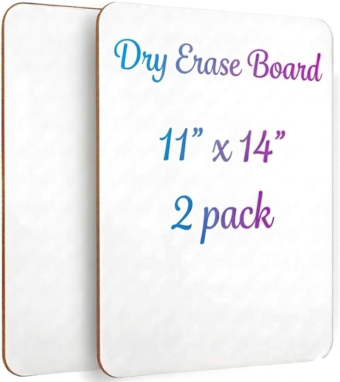 Small White Board, 11 x 14 Dry Erase Board, 2 Small White Boards Dry Erase, Double Sided Whiteboard, Lapboard for Kids, Office and Classroom