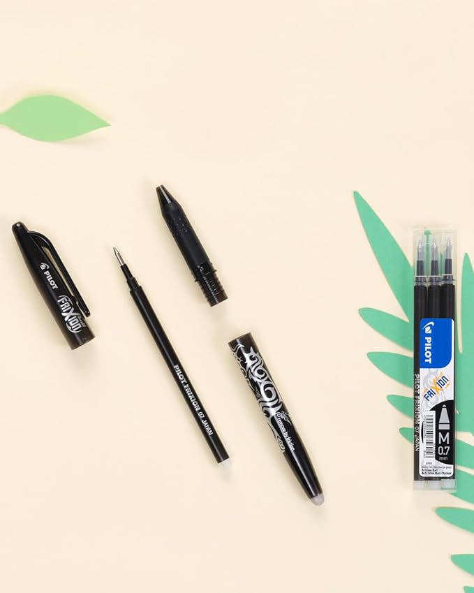 Pilot Frixion Erasable Rollerball Pen 0.7 mm Tip - Black, Single Pen