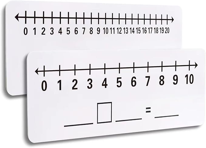 2 Pcs Dry Erase Number Line Board, Double Sided Number Line for Students, Homeschool, Teacher Supplies, Classroom, Math Game for Math Center，High Quality Durable 12 x 4 Inch 0-10, 0-20