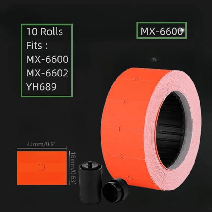 MX-6600 Price Labels | 2 Line White Blank Price and Date Gun Labels with 3 Ink Rolls | 30 Rolls / 15000 Fits MX-6600,MX-6602, YH-689 Guns (Without Gun)