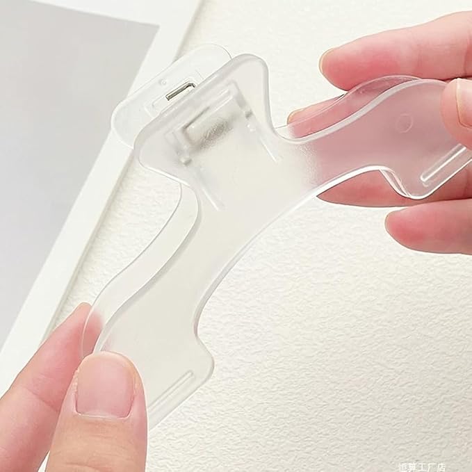Transparent Book Page Holder for Reading, Book Opener Holder Convenient for Reading Teaching and Fixing Music Book, Page Marker Clips for Teacher Clerk 2Pcs