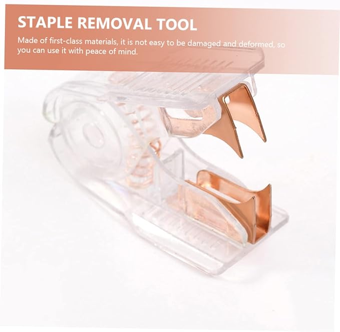Angoily 2pcs Professional Handheld Stapler Removers Nail Pullers for Office Supplies Rose Gold Design Easy to Use