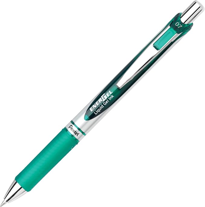 Pentel EnerGel RTX Retractable Liquid Gel Pen, (0.7mm), Medium Line, Metal Tip, Assorted Colors, Pack of 6 (BL77BP6M)
