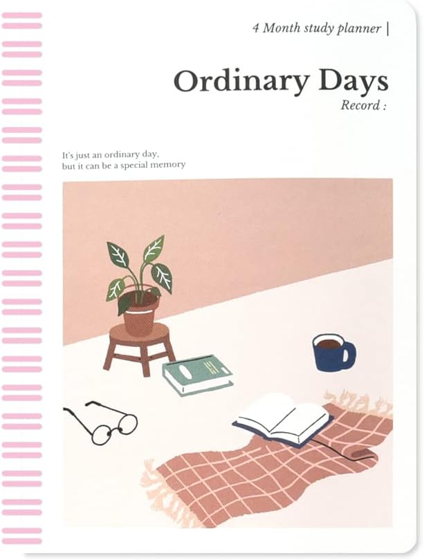 Monolike Ordinary days 4 Month Study Planner, Blanket - Academic Planner, Weekly & Monthly Planner, Study plan