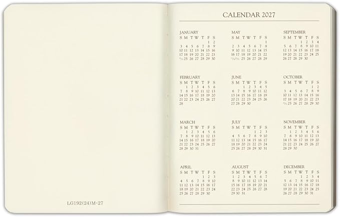 Gallery Leather Large Weekly Monthly Planner 2027, Elegantly Bound Calendar Planner and Notebook with Stylish Gold-Gilded Page Edges, 12 Months - Acadia Malibu - 9.75x7.5"