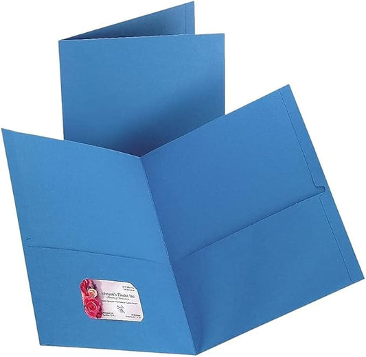 Staples 2-Pocket Paper Folder, Light Blue – Letter Size School & Office Folders, 10-Pack