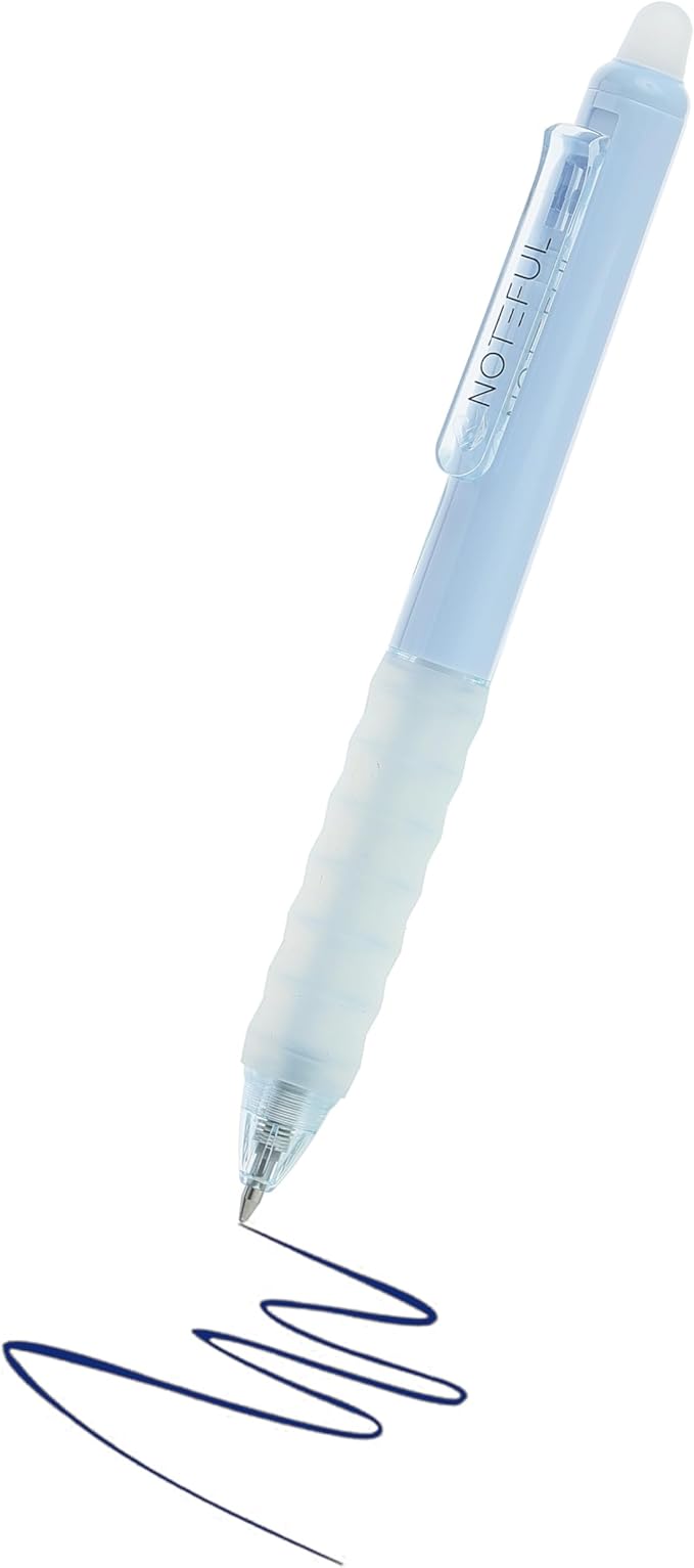 Retractable Erasable Gel Pens Clicker, Fine Point 0.7, Premium Comfort Grip for Smooth Writing Planner and School Supplies - Blue (Pack of 8)
