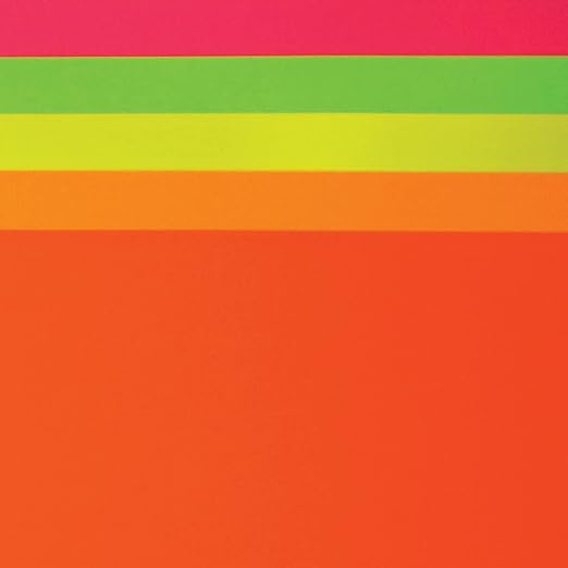 UCreate Neon Poster Board, 5 Assorted Colors, Neon, 11" x 14", 5 Sheets