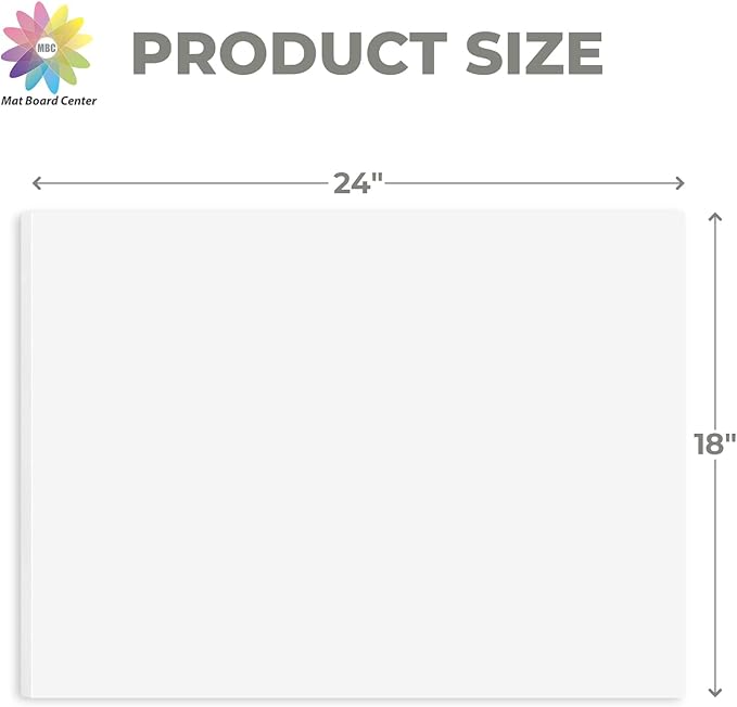 Mat Board Center, Pack of 5, 18x24 Foam Boards, Acid Free White Foam Core Boards for Mounting, Crafts, Display, Presentation and Projects, 1/8'' Thick