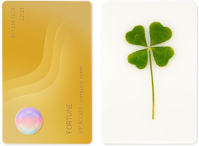 Real Four Leaf Clover Bookmark, Elegant 4 Leaf Clover Charm, Perfect Gift for Book Lovers, Preserved Four Leaf Clover in Laminated Bookmark (2pack) Made in Korea