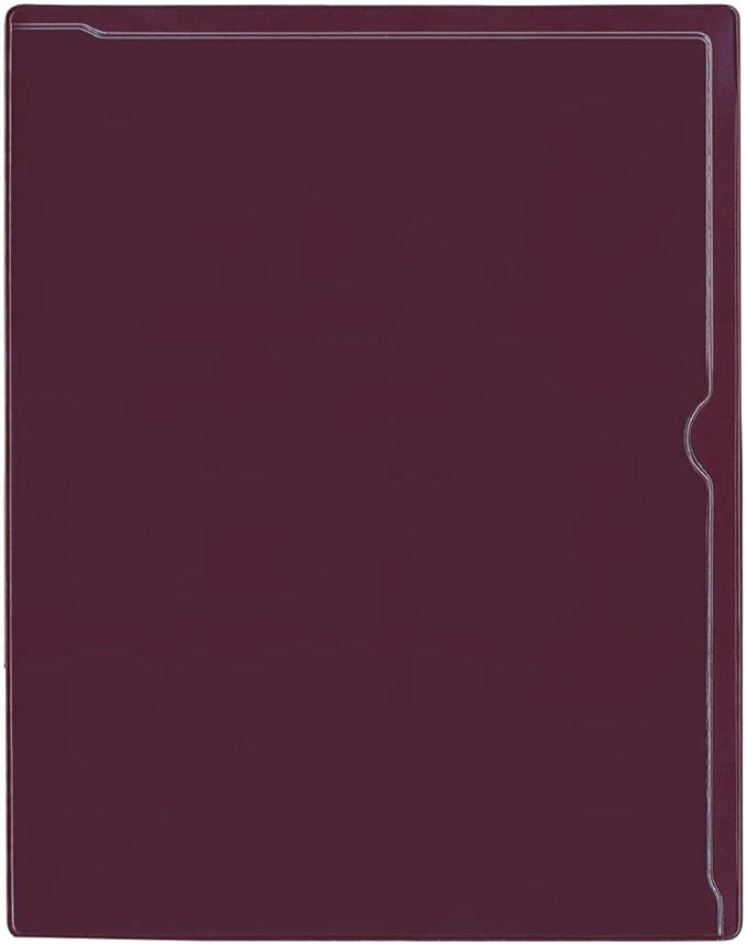 StoreSMART - Paperwork Organizers - 20-Pack - Maroon Plastic Back, Clear Plastic Front - Heavy Duty - PF8511PQM-20